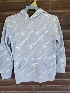 Champion Sweatshirt Hoodie girls size small grey logo - Picture 1 of 6