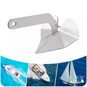 Silver boat anchor Triangle plow anchor 43 LBS 316 stainless steel NEW US - Picture 1 of 16