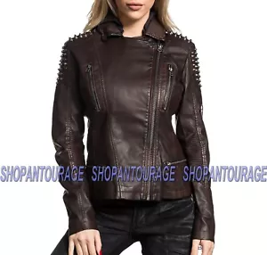 Affliction Spiked Out 111OW070 Long Sleeve PU Leather Fashion Jacket for Women - Picture 1 of 5