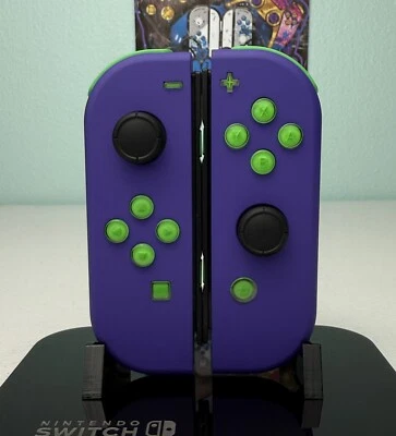 Soft Touch Purple  - Lime Jelly Buttons - Custom Joycons for the Nintendo Switch - Image 1 of 4