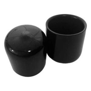 Round Dust Cap Cover 1-1/2" Black Vinyl For Tube Pipe Wood Plastic Soft Flexible - Picture 1 of 5