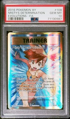2016 MISTY'S DETERMINATION 108 POKEMON XY EVOLUTIONS FA PSA 10 GEM MINT - Image 1 of 2