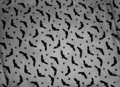 Small Bats & Stars Print Black & Gray Cotton Fabric Japan  Moonlight Manor F - Image 1 of 4