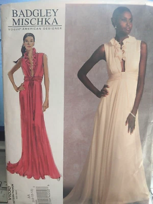 Dress Gown Wedding Evening 6 8 10 12 AA Vogue V1030 Sewing Pattern Mischka Cut - Image 1 of 4