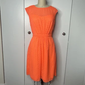 J Crew Dress Womens Size 2 Orange Sundress Herringbone Sleeveless Lightweight - Picture 1 of 10