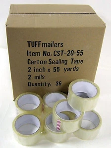 12 rolls Carton Sealing Clear Packing/Shipping/Box Tape- 2 Mil- 2" x 55 Yards - Picture 1 of 1