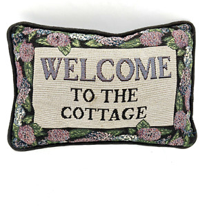 Welcome To The Cottage Tapestry Pillow 13" X 8" Farmhouse BOHO Arlee USA