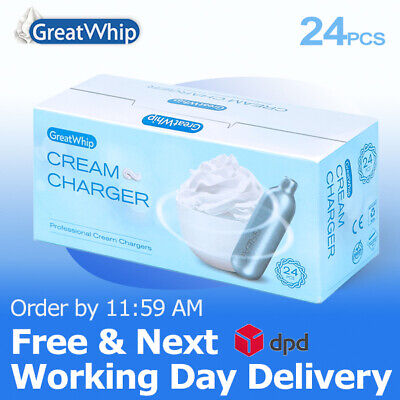 Cream Chargers 24 Pcs Canisters Cylinder GreatWhip Ultra Pure Clean Best Price!! • 126.97£
