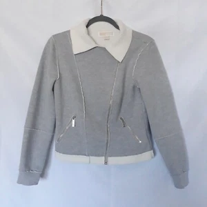Michael Kors Motorradjacke Damen grau Fleece Reißverschluss Größe Small - Bild 1 von 7