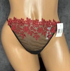 Delicadas BRAGAS TANGA VINTAGE~CUERDA Grandes TRANSPARENTE MALLA/ENCAJE~ BORDADAS NUEVAS CON ETIQUETAS - Imagen 1 de 9