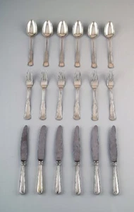 Cohr Old Danish silver cutlery for 6 p. A total of 18 p. - Picture 1 of 3