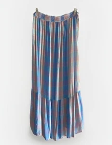 Maxi Falda Loft Pastel Cuadros Calada Pradera Cabaña Cuadros Niveles Fluida Boho Med - Imagen 1 de 16