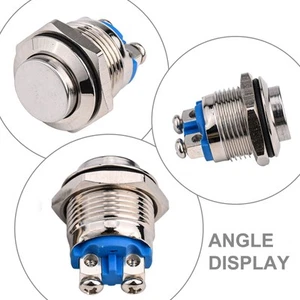 2pcs 3-Type Copper/Silver Contacts Self-resetting 16mm Metal Push Button Switch# - Picture 1 of 14