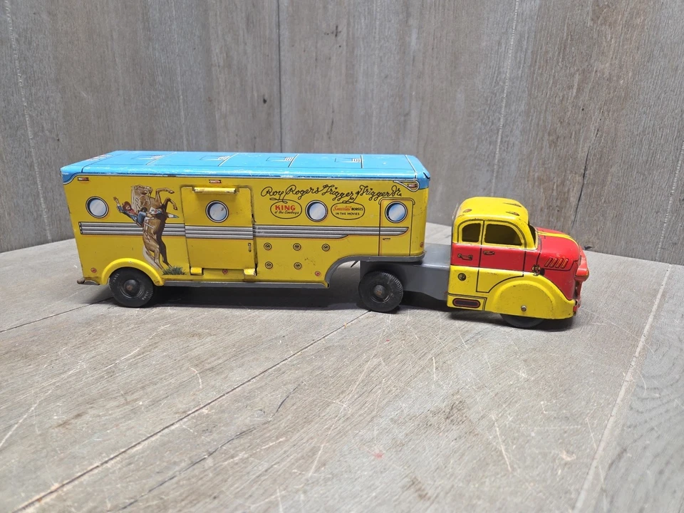 Оловянный грузовик и прицеп Marx Roy Rogers Dodge - Изображение 1 из 4