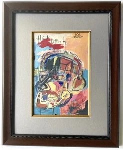 Basquiat 1960 -1988 Mixed Media On Paper Hand Made Framed Style Of Amazing Art - Picture 1 of 4