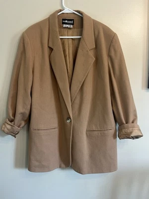 Blazer Mujer Sag Harbor Beige 100% Lana 18w Foto 1 de 4