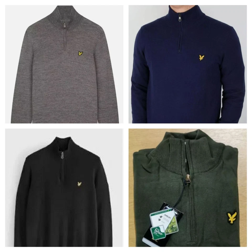 LYLE & SCOTT Men's Half Zip Lyle and Scott Jumper Quarter Zip 1/4 Half Zip Jumper Sweater