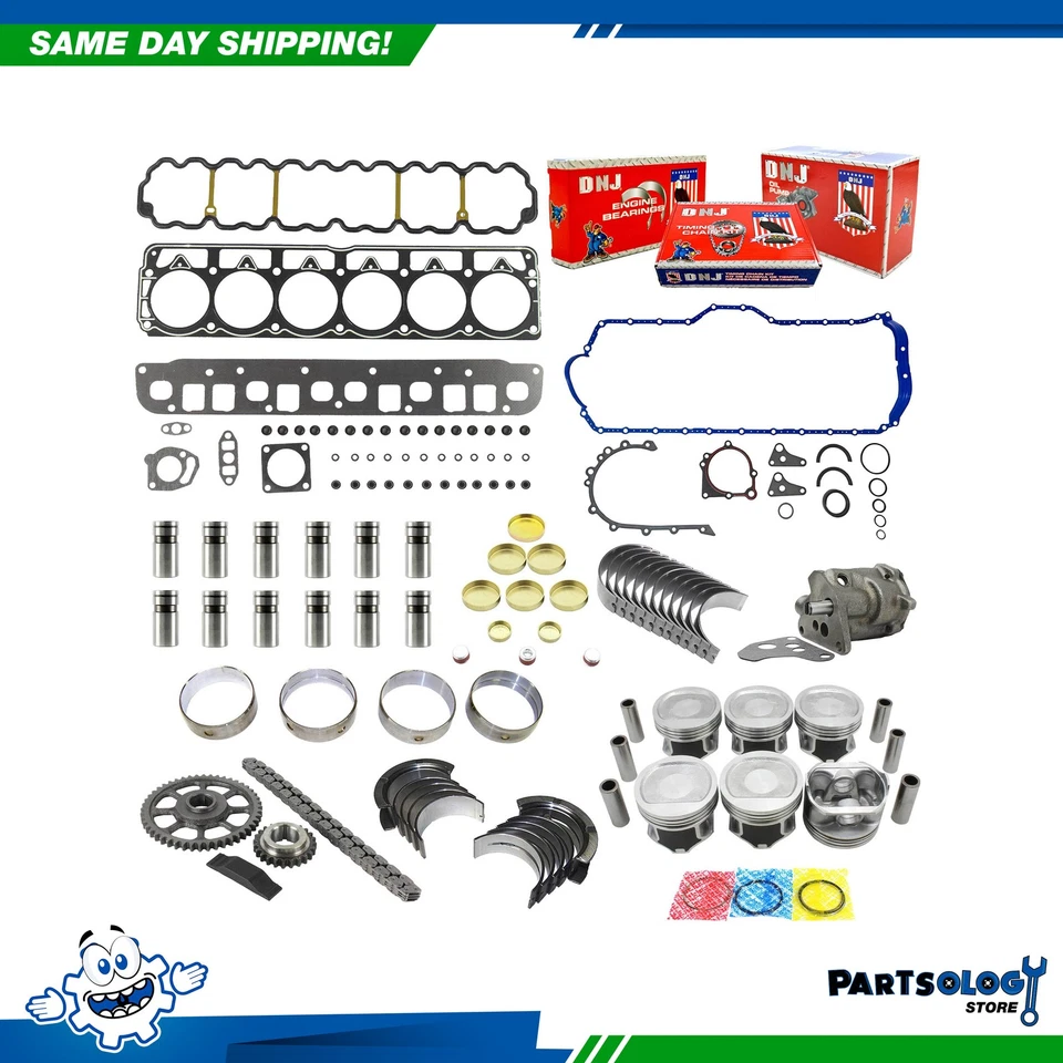 DNJ EK1123AM 主发动机重建套件 适用于 01-03 吉普大切诺基 4.0L OHV — 第 1/4 张图片