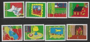 US Sc# 6002a-h GOODNIGHT MOON USED SET OF 8 OFF PAPER SOUND - Bild 1 von 1