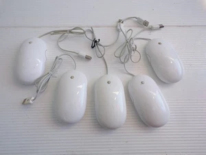Lot of (5) Vintage Apple Mac USB Clear cover A1152 Optical Mice Mouses - Picture 1 of 4