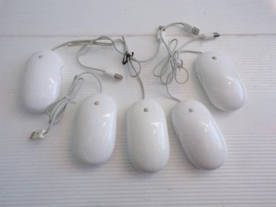 Lot of (5) Vintage Apple Mac USB Clear cover A1152 Optical Mice Mouses - Image 1 of 4