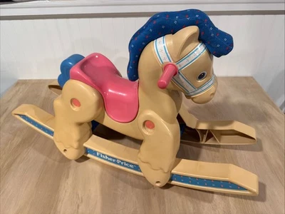 Vintage 1988 Fisher Price cavalo de balanço pônei brinquedo infantil anos 90 - Imagem 1 de 4