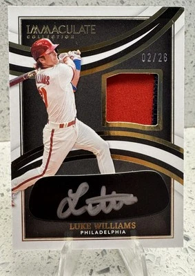 2022 Panini Immaculate - Eye Black Rookie Patch Auto Luke Williams /26 Gold RC - Image 1 of 2
