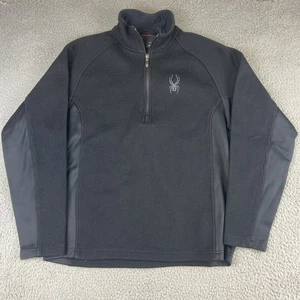 Spyder Herren Heavy Waffle Knit 1/4 Reißverschlusspullover Größe Medium Black Core Pullover - Bild 1 von 10