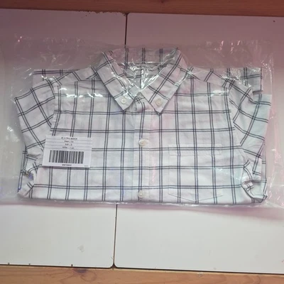 Camisa de flanela Janie And Jack masculina Tattersall tamanho 8 marfim  - Imagem 1 de 2