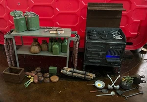 1:6 Scale WWII German wood stove set 1 with many extras! - Picture 1 of 5
