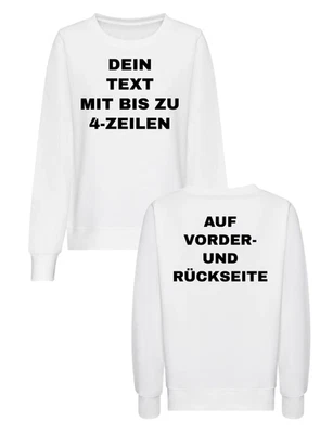 Damen Sweatshirt bedrucken mit Wunschtext personalisiertes Geschenk Pullover - Bild 1 von 4