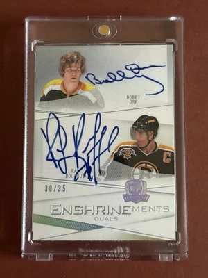 Bobby Orr Ray Bourque 2010 Upper Deck The Cup 30/35 Autograph Boston Bruins - Image 1 of 2
