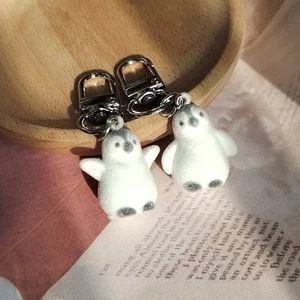 Flocking Sea ​​Otter Polar Bear Animal Keychain Resin Cartoon Lovely Pendant* - Picture 1 of 16