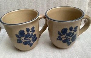Pfaltzgraff USA Folk Art Stoneware 12oz Tankard Mugs Coffee 4" Unused - Picture 1 of 7