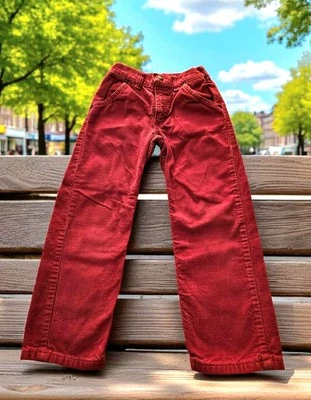  OshKosh B’Gosh 6 Red Corduroy Jeans Union Made USA VESTBAK 1990s  - Image 1 of 4