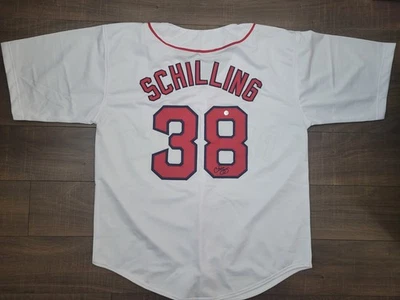 CURT SCHILLING - Signed White Custom Baseball Jersey - AWM COA - Boston Red Sox  - Изображение 1 из 3