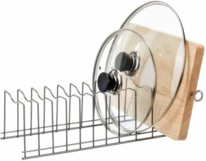 Pot Lid Pan Stand Saucepan ,Pot Rack Kitchen Cupboard Storage Organiser Holder - Picture 1 of 8