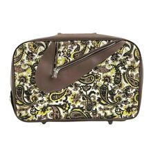 Paisley Travel Bag Mod VTG Made in Japan Suitcase Overnight Bag Yellow Brown MCM