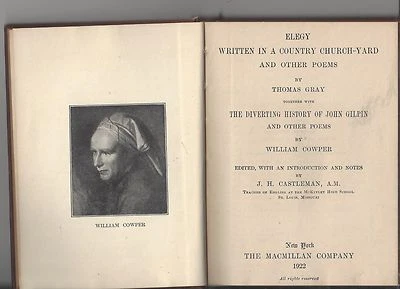 Gray's elegy and cowper's john gilpin's ride hardcover mini book macmillan 1922 - Image 1 of 4