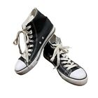 Canvas Black White High Top Lace Up Dance Hip Hop Sneakers Size 8 GUC