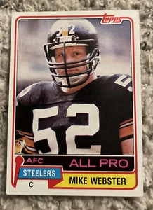 1981 Topps #10 Mike Webster Pittsburgh Steelers Football Card - Picture 1 of 2