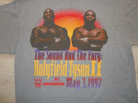 VINTAGE MIKE TYSON HOLYFIELD 1997 THE SOUND AND THE FURY T-SHIRT SIZE XL Cover