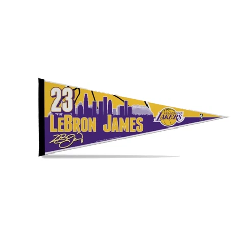 LA Lakers NBA Pennant Los Angeles Lakers LeBron KING James 12x30 Pennant Rico Cover