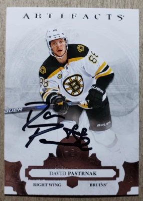 David Pastrnak Signed 2017 Upper Deck Autograph Hockey Card JSA Certified Auto - Image 1 of 2