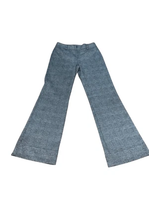 Pantalones de vestir Express gris a cuadros tejido pierna acampanada pantalones pantalones pantalones talla 1/2 Foto 1 de 4