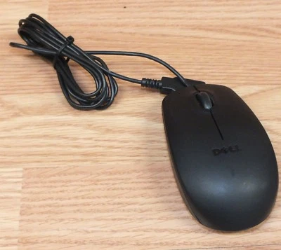 Genuine Dell (MS111-P) 5V 100mA Solid Black Wired Computer Mouse Only **READ**  - Image 1 of 4