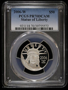 2006 W $50 1/2 oz Platinum Eagle Proof Statue of Liberty PCGS PR 70 DCAM
