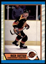 1989-90 O-Pee-Chee Rich Sutter . Vancouver Canucks #282