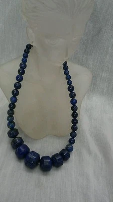 美丽大号 Jay King 矿发现毕业蓝色青金石 925 扣环项链  — 第 1/4 张图片