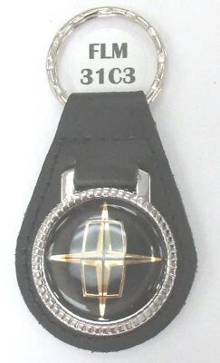 LINCOLN CONTINENTAL Leather #31C3 Gold Star Chrome Key Ring 1997 1998 1999 2000 - Image 1 of 4